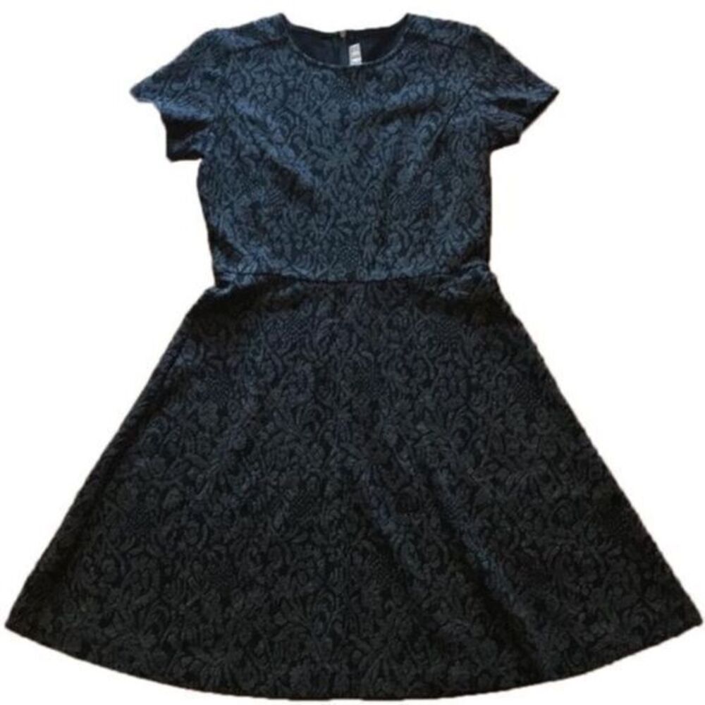 Loft Ann Taylor Floral Sheath Dress Short Sleeve Black‎ Womens Size 00 Pe…